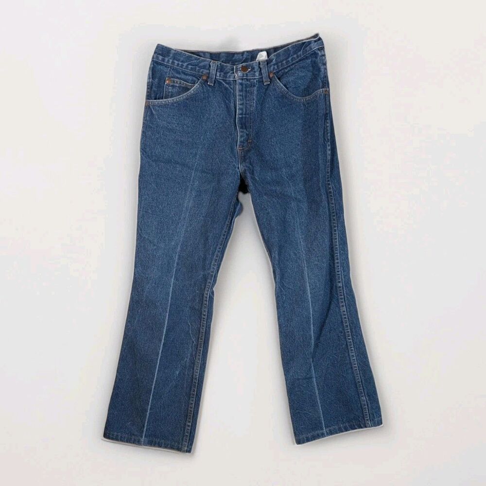 VTG Roebucks Mens Jeans 33x30 Made In USA Dark Wash Denim Western Cowboy Sears